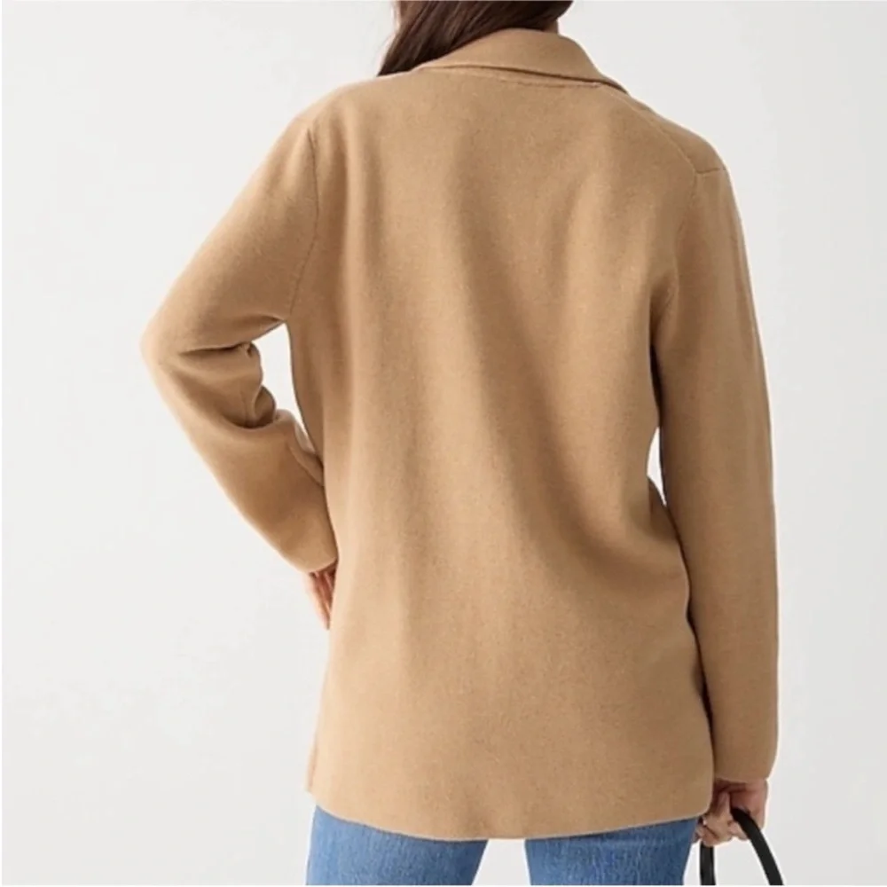 J. Crew Cecile Sweater Blazer Jacket Camel brown merino Wool Blend women’s small - Picture 6 of 6